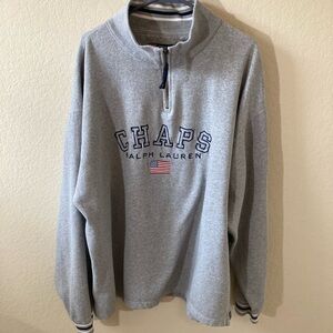 Vintage Ralph Lauren Men Big & Tall Gray Zip Up Sweater